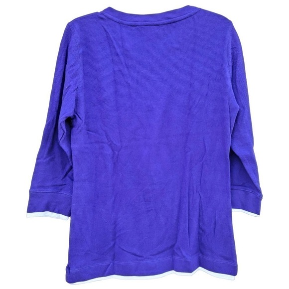 Lady Vesi Women Large Purple Three Quarter Sleeve Shirt NWT - Picture 6 of 7